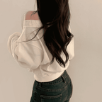 【型格休閒】Off Shoulder Sweatshirt Scarf Set