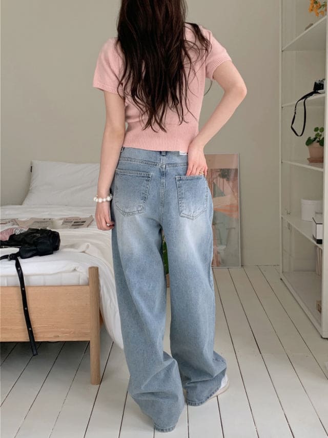 [Lazy Style] Pintuck Balloon Wide Denim
