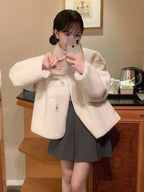 Thick pleated skirt for autumn and winter