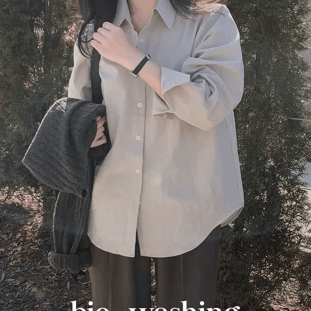 【四季可穿】Bio-Washed Loose Fit Shirt
