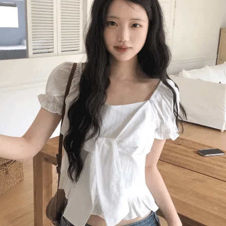 【夏日芭蕾風】Ribbon Puff Blouse