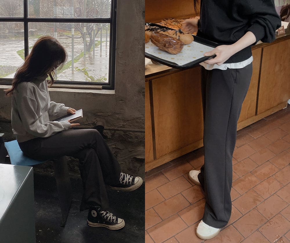 Korean website makes its own Soft Clean flared pants