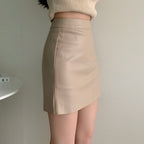 Simple and versatile soft leather skirt 