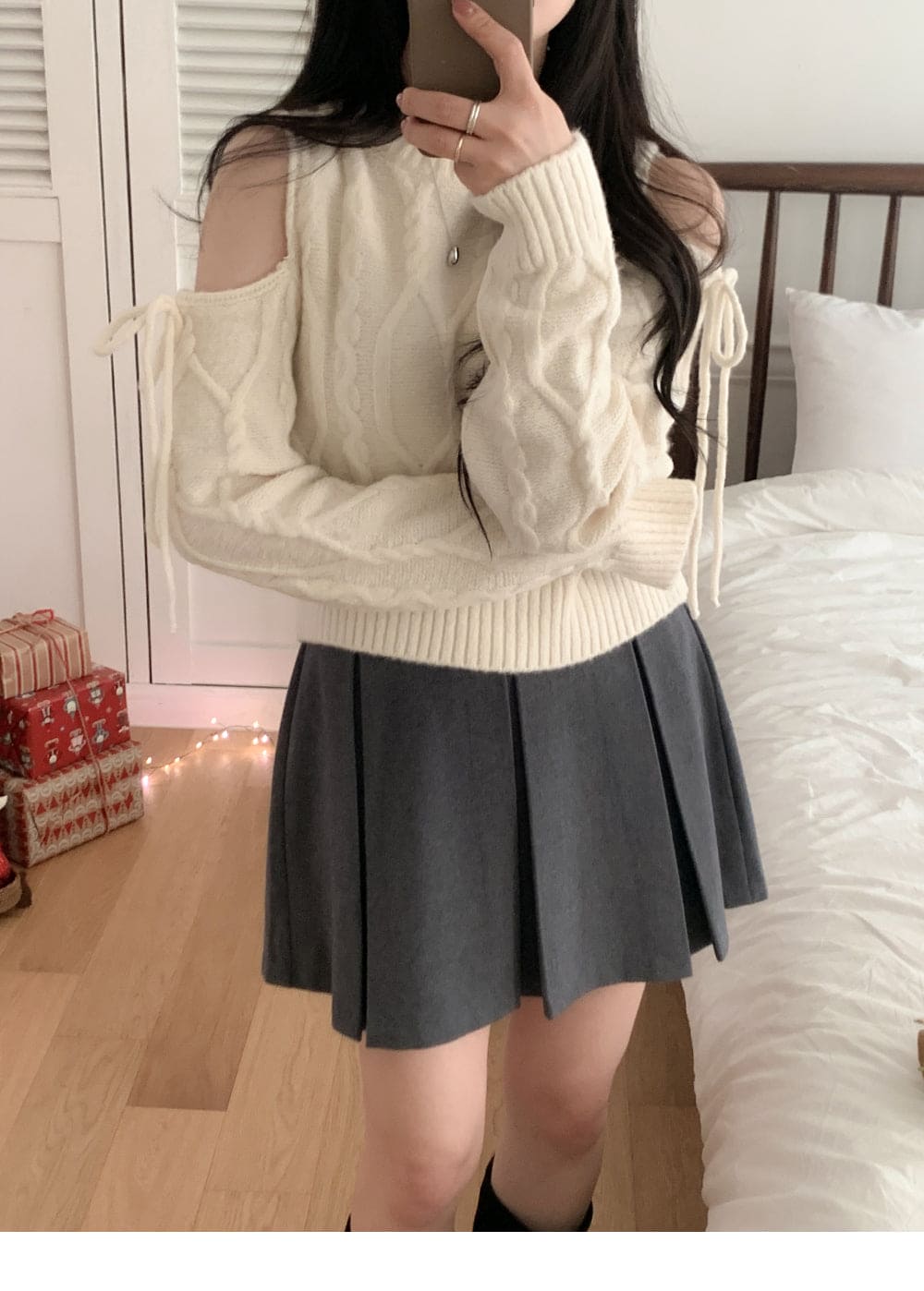 秋冬厚實料百褶裙