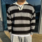 【🎅🏻情侶裝】Stripe Rugby Knitwear