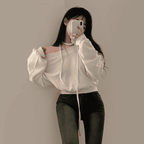 【型格休閒】Off Shoulder Sweatshirt Scarf Set