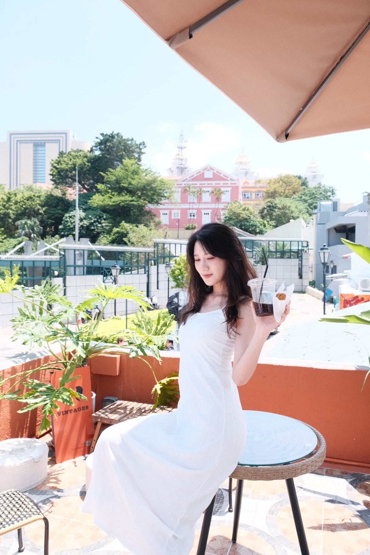 Ruffled camisole maxi dress