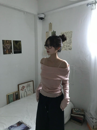 【🍂秋意濃濃】Drape Layered Knit Blouse