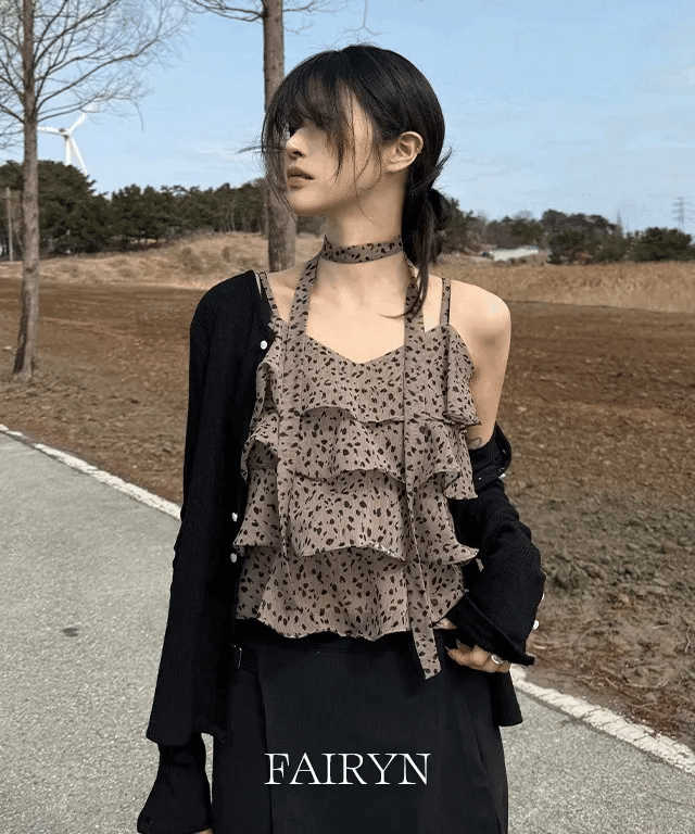 【🤎Summer Charm】Leopard Frill Set 