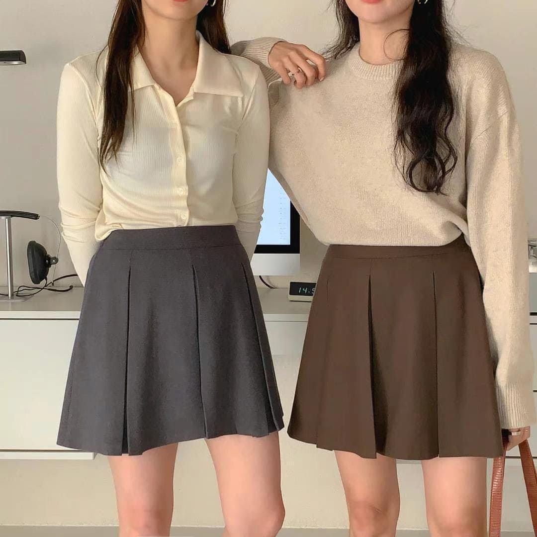 秋冬厚實料百褶裙