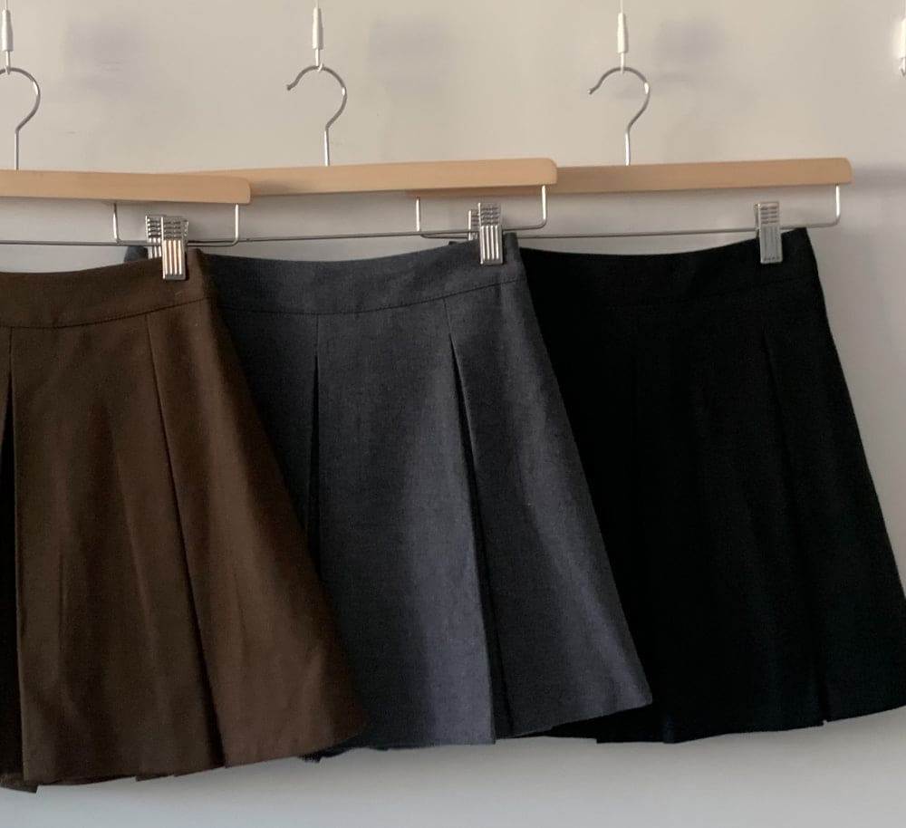 Thick pleated skirt for autumn and winter