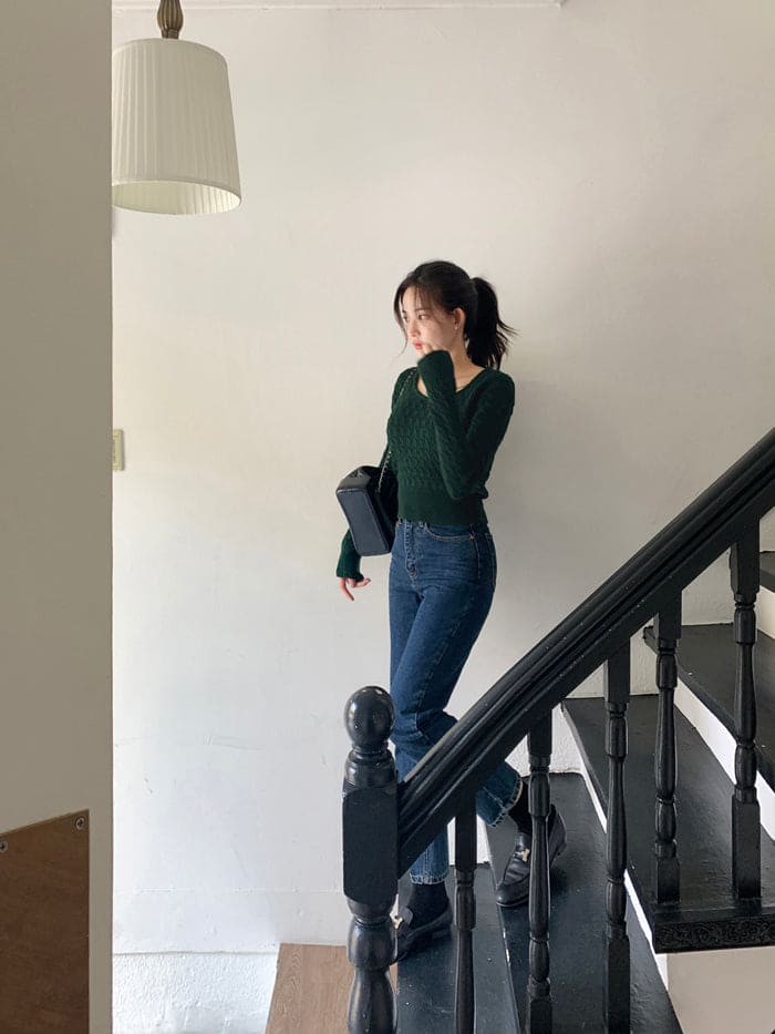 【🌷Soft】Pretzel Cable U-Neck Knit