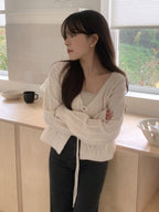 Palette Eyelet Ribbon Cardigan