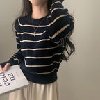 【🍷聖誕新年PICK】條紋保暖寬鬆針織衫