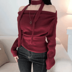 【甜美雪絨】Off-Shoulder Tie Set