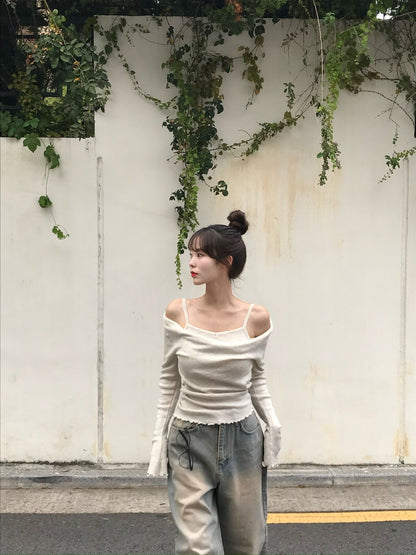 【🍂秋意濃濃】Drape Layered Knit Blouse