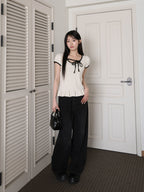 【🖤y​​2k hits】Dot Ruffles Top 