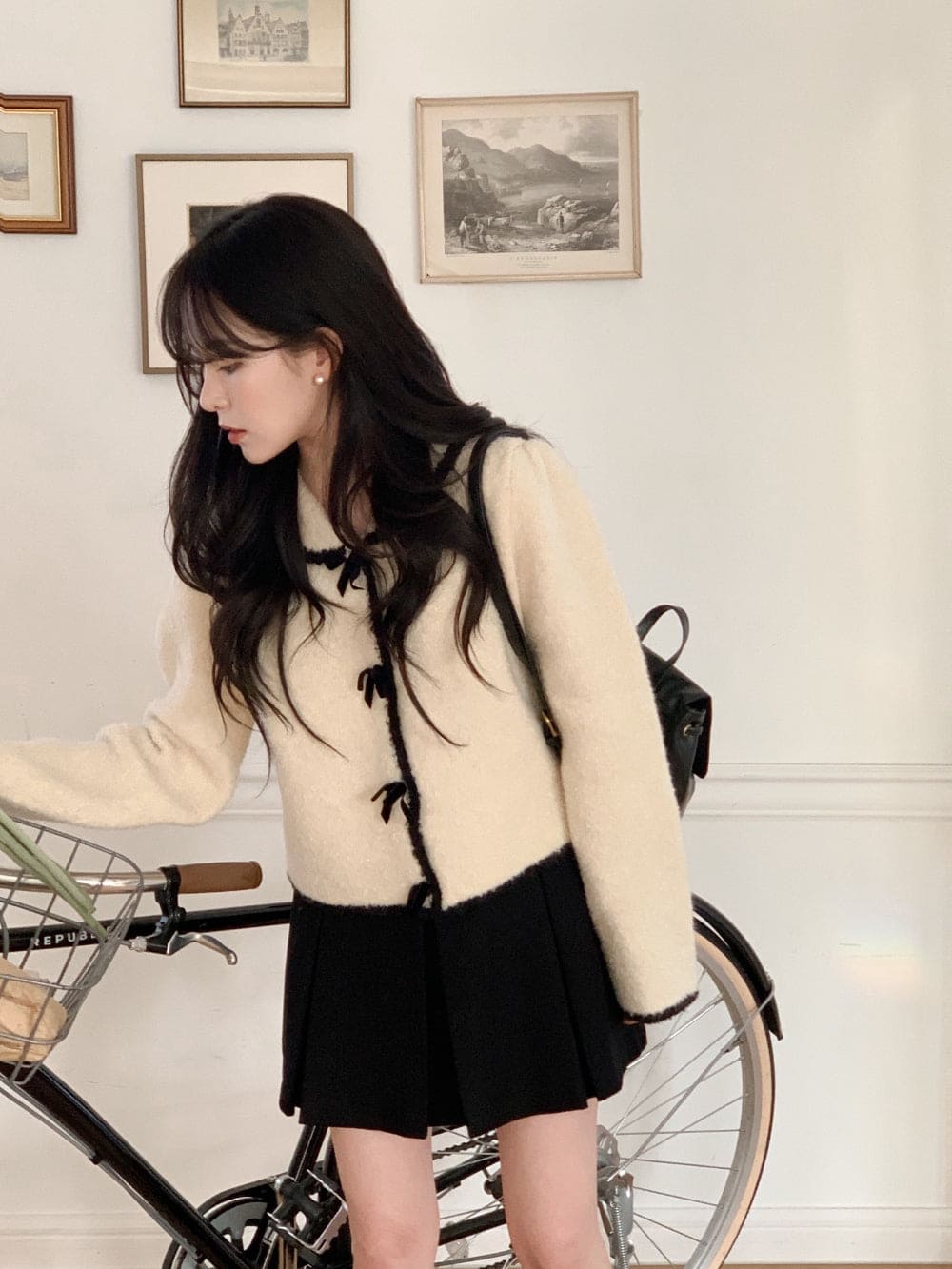 Thick pleated skirt for autumn and winter