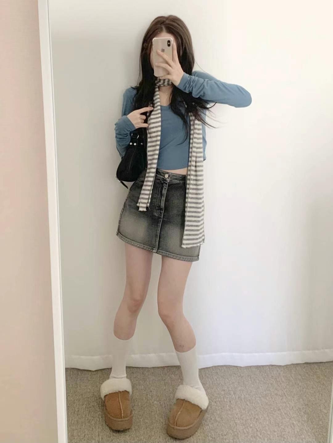 [Korean Hot Item!] Washing Denim Mini Skirt 