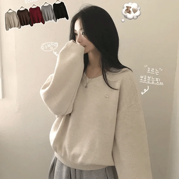【☃️冬日針織】Label V-Neck Knit