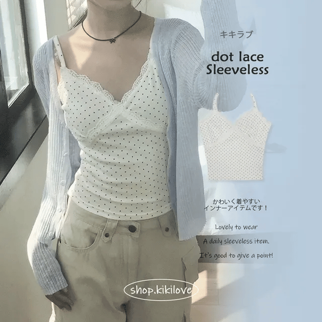 Mini Dot Lace Sleeveless