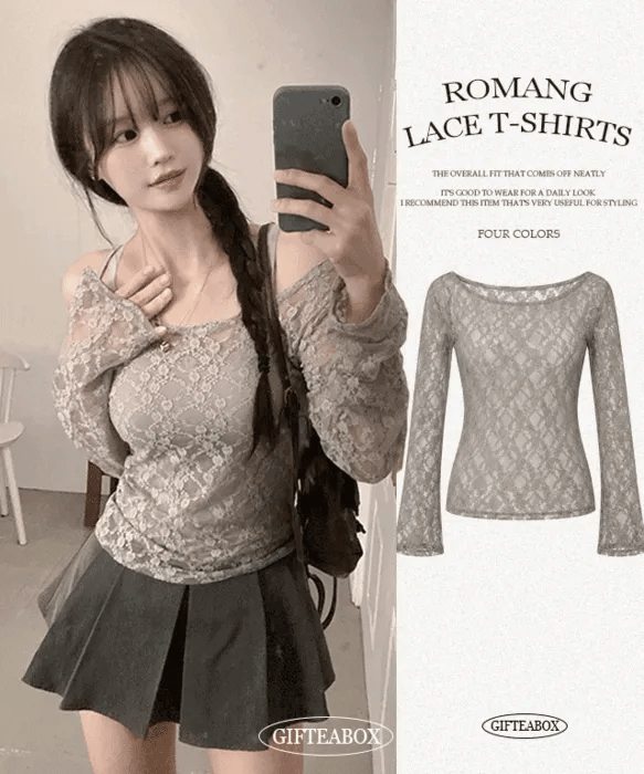 【🩶透視小性感】Lace Core Sheer Tee