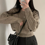 Autumn/Winter Color-Coated Cable Knit Tops