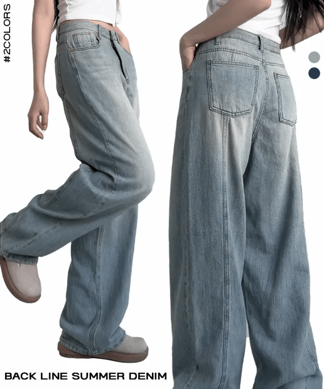 【Summer Fabric】Dear Wide Jeans