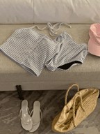 【🩰可愛/斯文】Halter Stripe Bikini