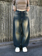 【🖤y2k vibe】Back Wide Jeans