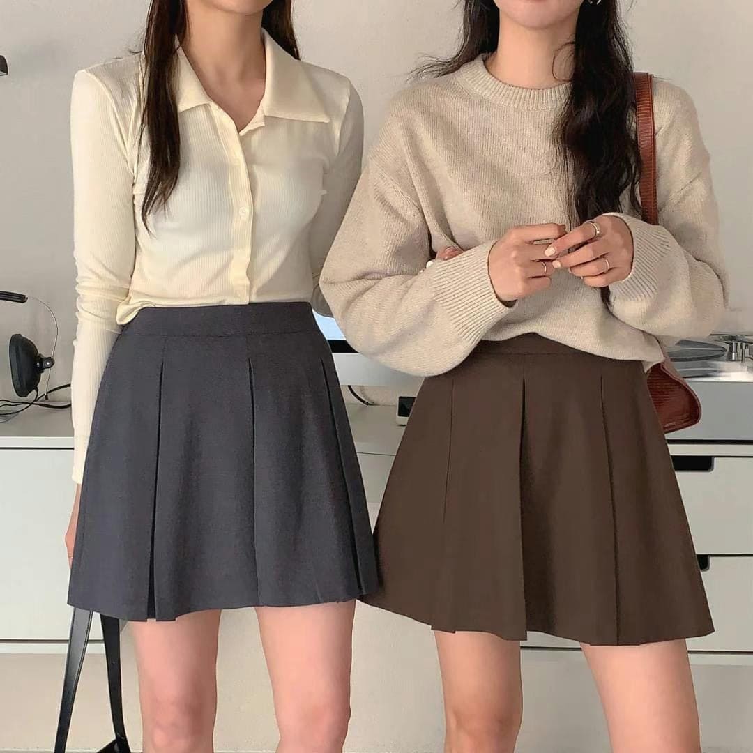 秋冬厚實料百褶裙