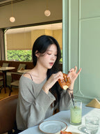 Orders surge! Basic loose-fitting knit long-sleeved shirt