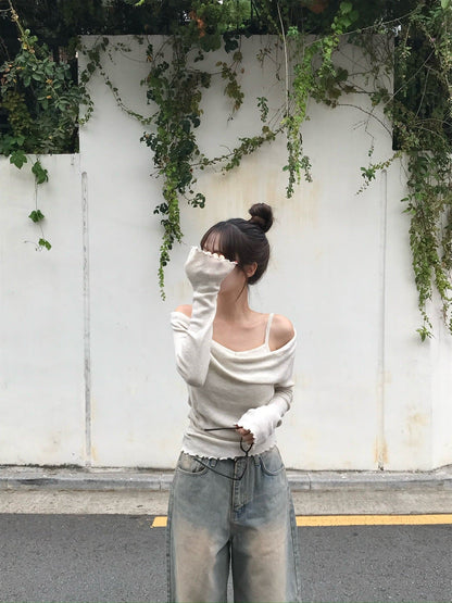 【🍂秋意濃濃】Drape Layered Knit Blouse