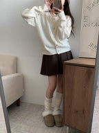 Thick pleated skirt for autumn and winter