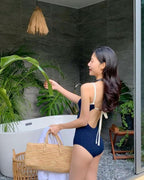 【🤎Simple and Beginner's Guide】Ribbon Back Monokini 