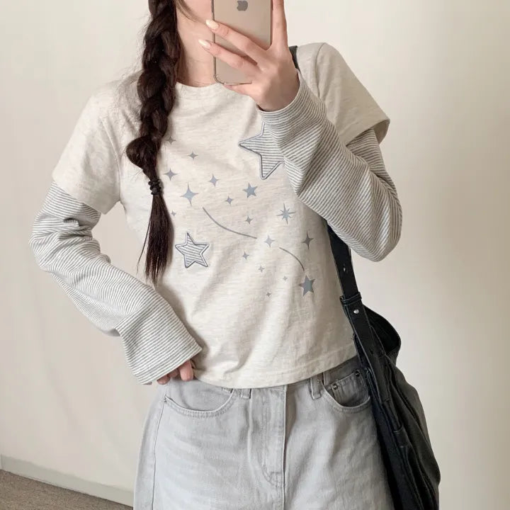 【層疊穿搭】Layered Star Patch Tee