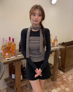【y2k vibe】Serenity Scarf Top Set
