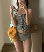 【🩰可愛/斯文】Halter Stripe Bikini