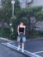 【慵懶風】Balloon Denim Half Pants