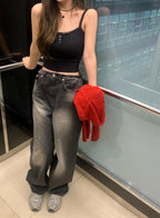 【OOTJ】Hip Pocket Wide Jeans 