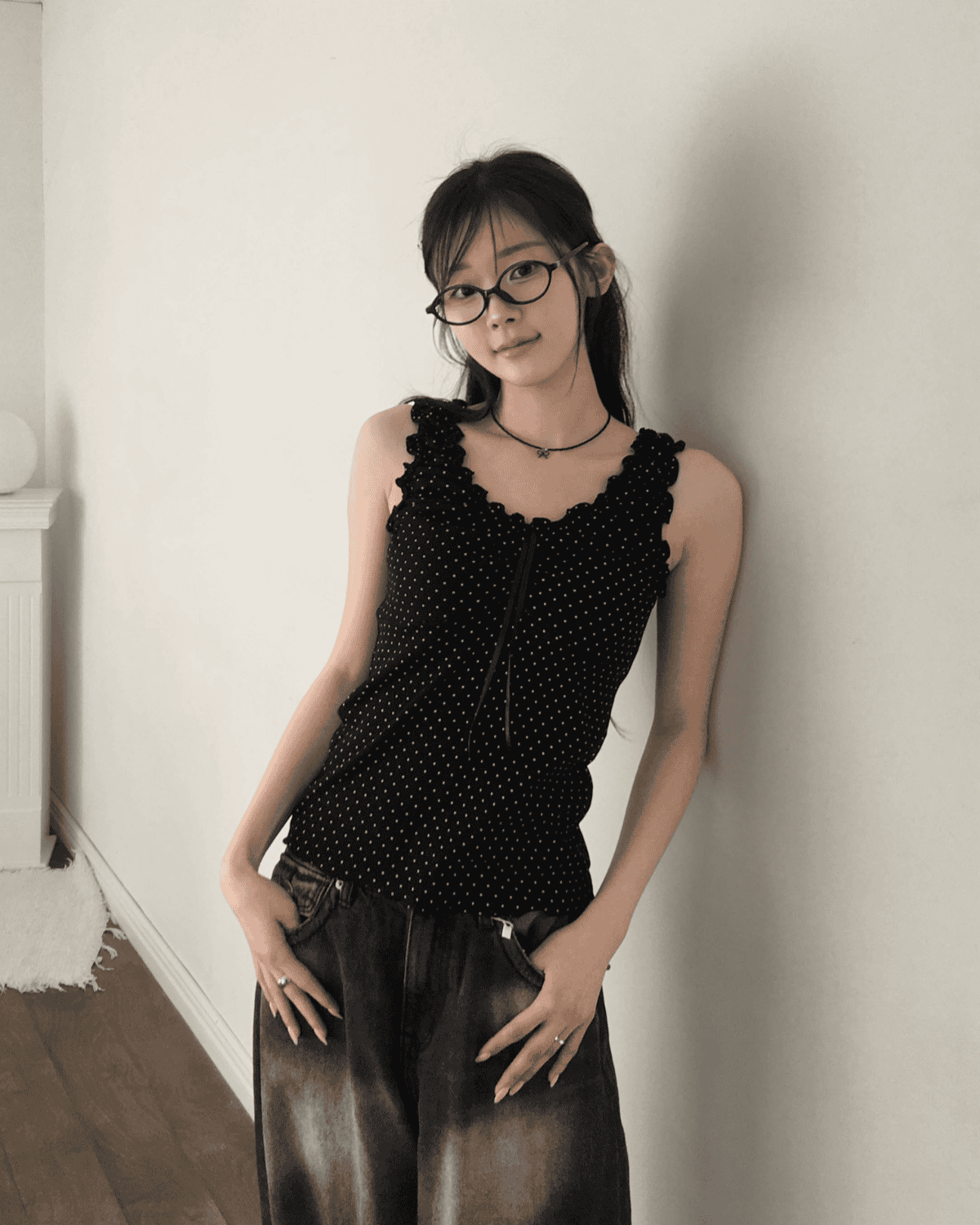 【🍦夏日小背心】Dot Ribbon Sleeveless