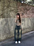 【🖤y2k vibe】Back Wide Jeans