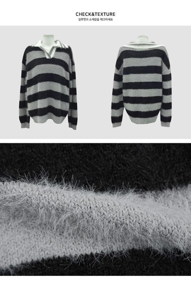 【🧶舒適柔軟】Angora Stripe Knit