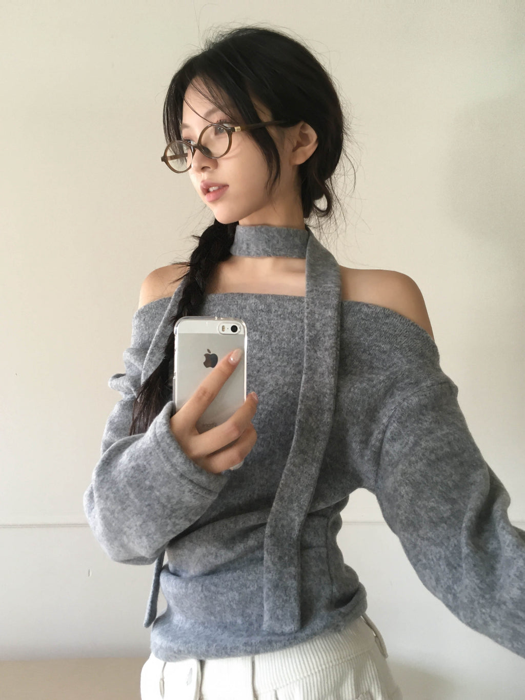 【Sweet Snowflakes】Off-Shoulder Tie Set 