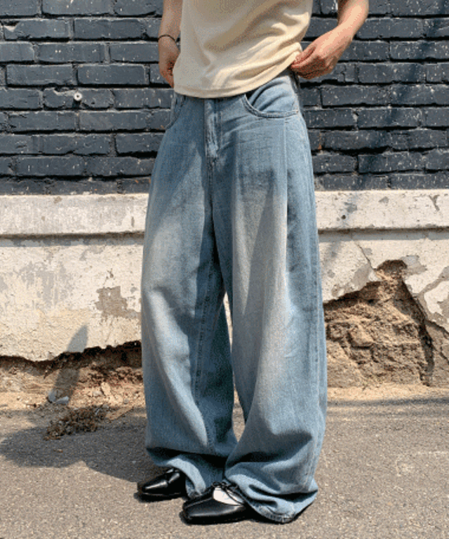 [Summer Fabric] Fresh Pintuck Wide Denim