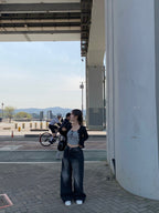 【Y2K Vibe】Cool Wide Jeans