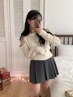 Thick pleated skirt for autumn and winter