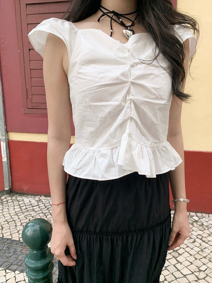 Shirring Wing Blouse