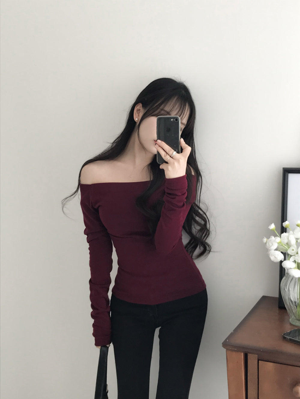 【🍇秋冬新色】Basic Off Shoulder Top