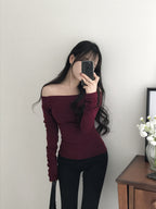 【🍇秋冬新色】Basic Off Shoulder Top